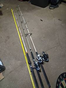 lot 95 image: Fishing Rod and Reel Combo Set - Duracast & Shakespeare Spinning Reels with Rods