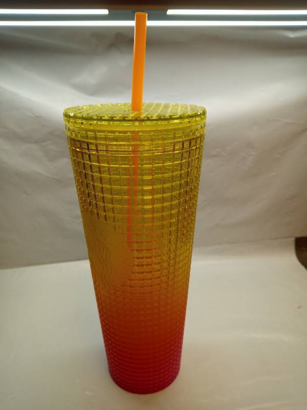 lot 2002 image: Starbucks Pink Lemonade Grid Venti 24oz Tumbler