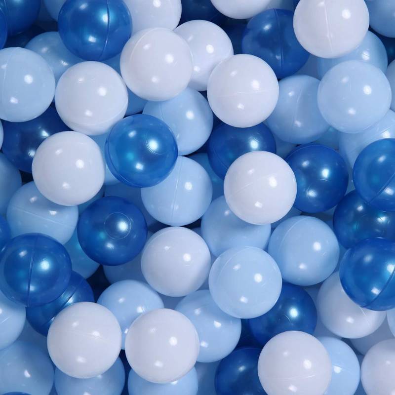 lot 2013 image: GOGOSO Ball Pit Balls for Toddler, Baby Plastic Playballs Kids Soft Pastel Pelotas Non-Toxic BPA-Free Pearl BlueLight BlueWhite 100 Balls&nbsp
