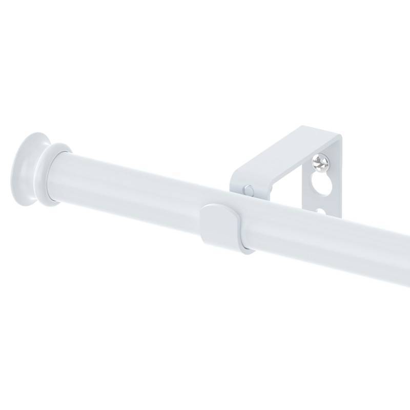 lot 2034 image: Curtain Rods for Windows 30 to 45 inch Lightweight White Curtain Rod with Brackets Standard Decorative 58 inch Curtain Rods for Bedroom Kitchen Living Room Retail $9.99