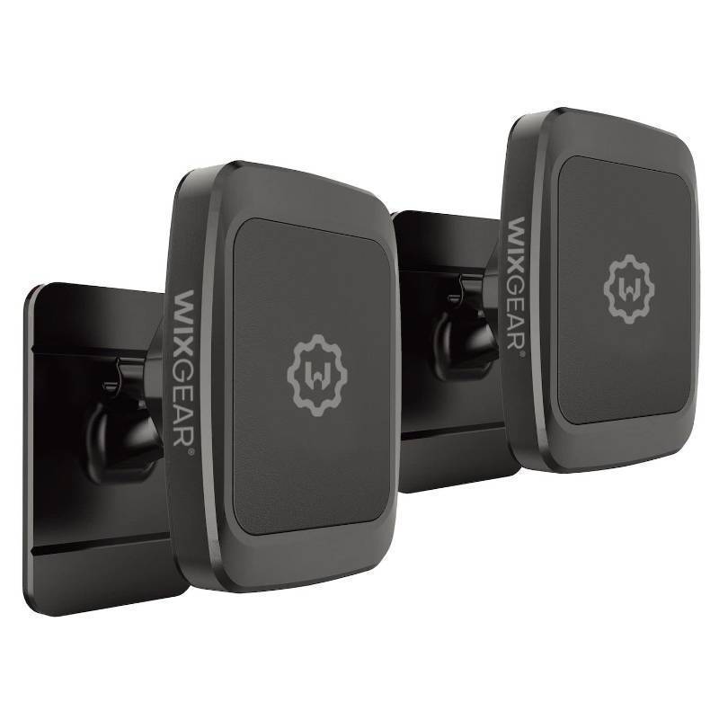 lot 2047 image: WixGear (2 Pack Universal Stick On Dashboard Magnetic Phone Car Mount, for Cell Phones and Mini Tablets with Fast Swift-snap Technology, (Newer Bigger Model) Retail $24.99