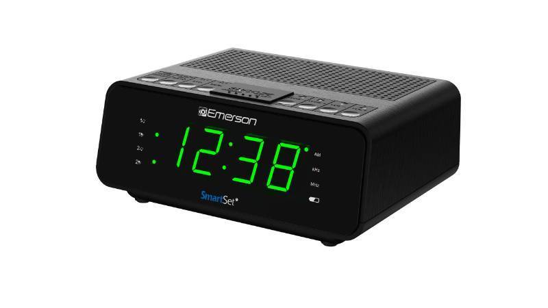 lot 2056 image: Emerson SmartSet Dual Alarm Clock Radio with AMFM Radio, Dimmer, Sleep Timer and .9 LED Display, CKS1900