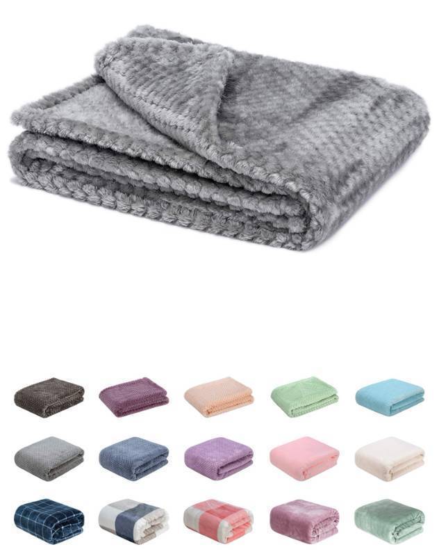 lot 2069 image: Fuzzy Blanket or Fluffy Blanket for Baby, Soft Warm Cozy Coral Fleece Toddler, Infant or Newborn Receiving Blanket for Crib, Stroller, Travel, Decorative 28Wx40L, XS-Flint Gray Retail $12.49