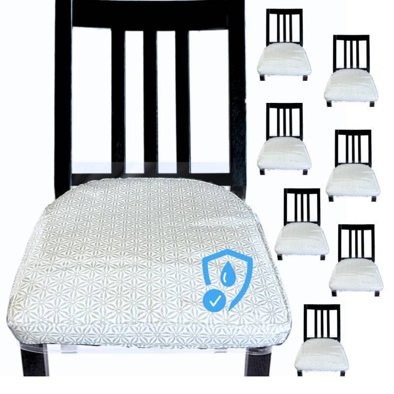 lot 2070 image: Evelots Plastic Dining Room Chair Seat Covers Protector- 8 Pack Clear Vinyl Slipcovers wAdjustable Strap -Easy Clean No Dust,Pet Hair,Cat Claws- Fits Kitchen Chairs Upto 17 Wide Retail $34.99