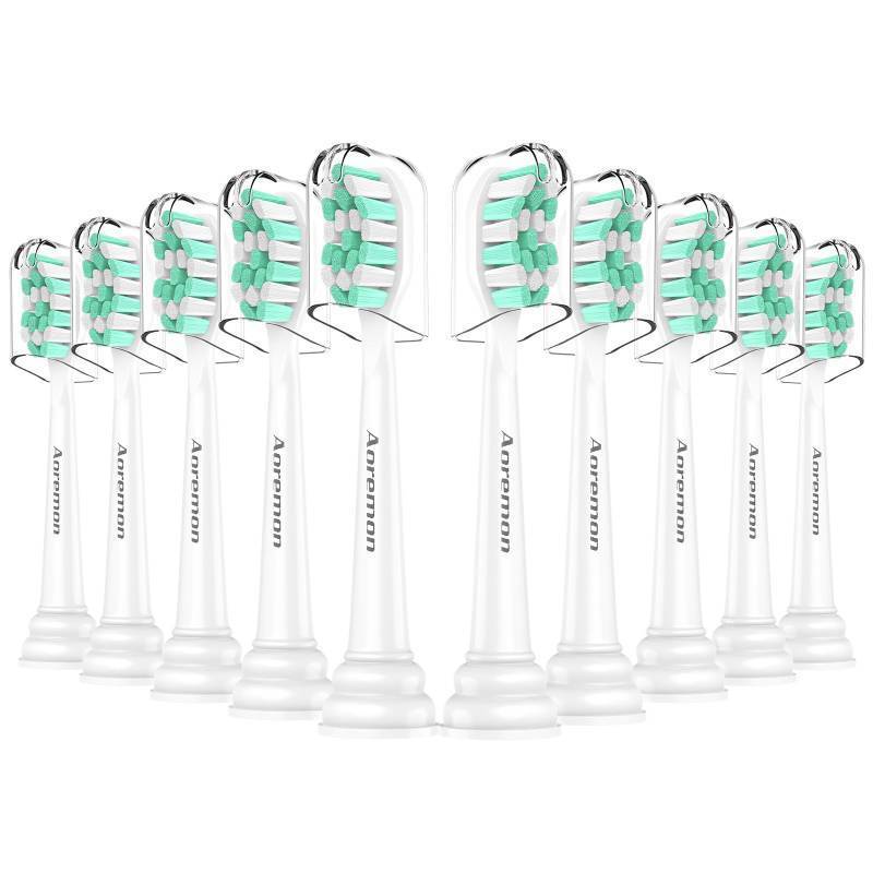 lot 2080 image: Aoremon Toothbrush Heads for Philips Sonicare - Compatible with Soni Care 2 Series 3 Series C2 C1 Replacement Heads and for All Phillips Click-on Electric Toothbrushes, 10 Pack Retail $22.48