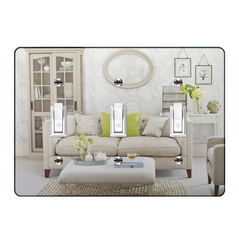 lot 2086 image: Mirror Light Switch Plates Decorative Switch Plate Covers Acrylic Double Outlet Covers Mirror Switch Plates 3 Gang Wall Plates Retail $9.99