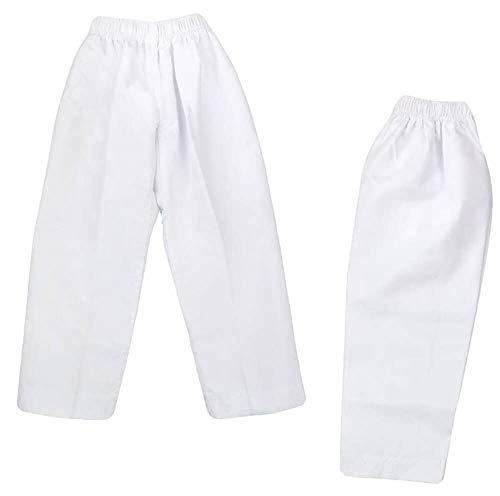 lot 2116 image: NAMAZU Karate Pants for Kids and Adult - 7oz PloyCotto Lightweight Student Karate Gi Elastic Waist Martial Arts Pants - White Retail $19.99