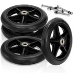 Covzoe 4 Pack Wheel Replacement, 6 Inch Anti-Slip Solid Caster Roller Wheels for Walkers, Heavy-Duty Office Wheelchair Front Wheel Accessories, Safe Rolling for all Floors, Black Retail $23.99