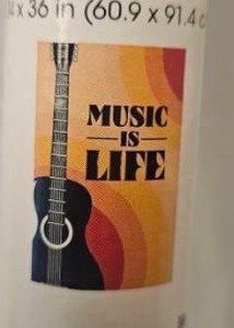 lot 125 image: Music Is Life Guitar Wall Poster&nbsp