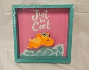 lot 138 image: Just Be Cool Framed Shadow Box Wall Decor&nbsp