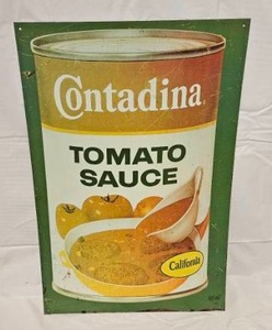 lot 164 image: Contadina Tomato Sauce Metal Advertising Sign