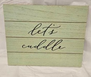 lot 174 image: Lets Cuddle Wood Wall Sign&nbsp