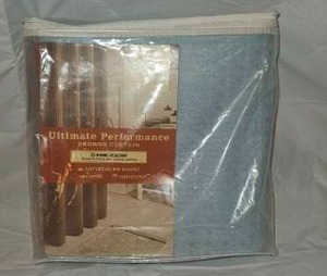 lot 177 image: Sonoma Life  Style Ultimate Performance Blue Waffle Cotton Shower Curtain&nbsp