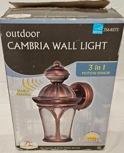 lot 184 image: Patriot Lighting Cambria Outdoor Wall Light with 3-in-1 Motion Sensor
