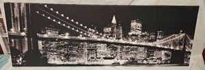 lot 200 image: Brooklyn Bridge Night Skyline Canvas Wall Art&nbsp