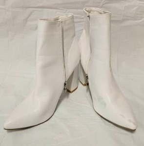 lot 207 image: SHEIN White Block Heel Ankle Boots Size 41&nbsp