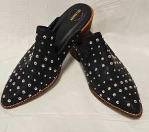 lot 212 image: Arider Girl Black Studded Leather Mule Shoes&nbsp