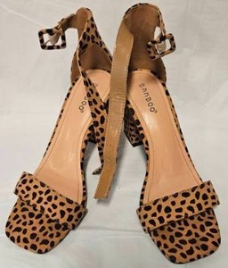 lot 216 image: Cheetah Print Block Heel Sandals