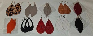 lot 223 image: Faux Leather Dangle Earrings Collection - 10 Pairs Assorted Styles&nbsp