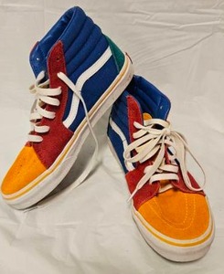 lot 228 image: Vans SK8-Hi Multicolor Patchwork High-Top Sneakers Kids Size 5.5