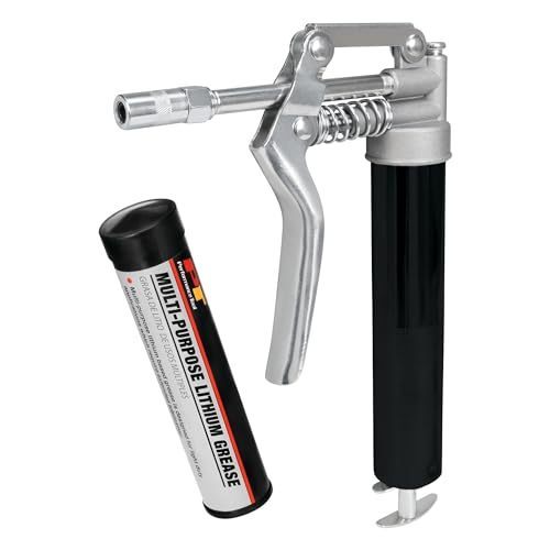 lot 1079 image: Performance Tool W54205 Performance Tool Mini Grease Gun Kit with Grease Black Retail $14.75