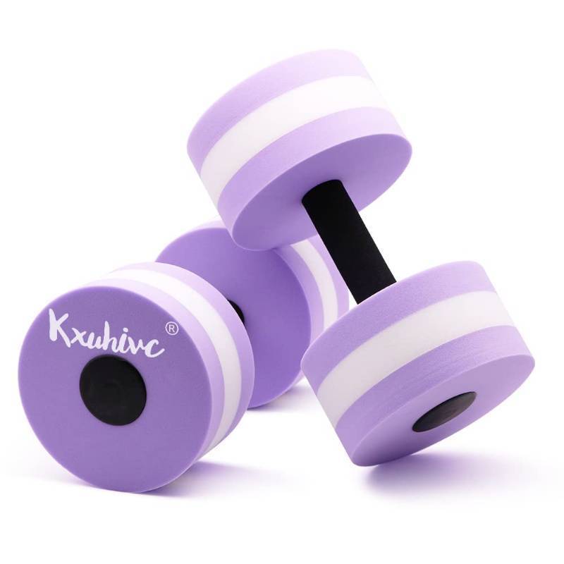 lot 1114 image: Water Dumbbells Aquatic Exercise Dumbells Water Aerobics Workouts 2PCS Foam Barbells Hand Bars Pool Resistance for Men Women Kids Weight Loss Water Sports Fitness Tool (Purple) - Retail $24