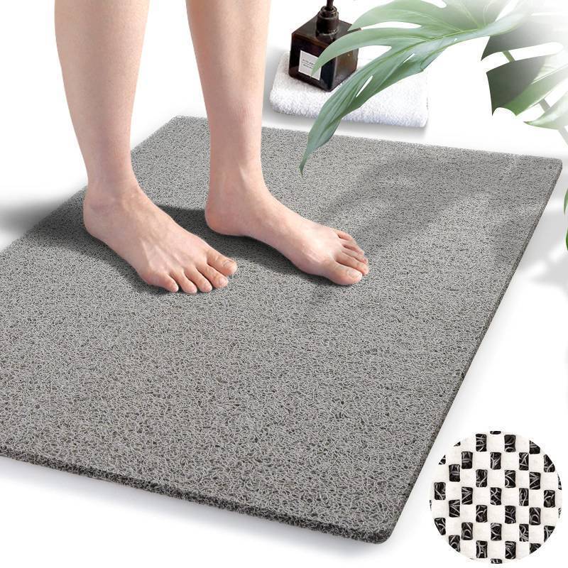 lot 1109 image: Shower Mats Non Slip Without Suction Cups, 23.6 x 34.6 Inch, Bath Mat for Textured Tub Surface, Loofah Mats for Shower and Bathroom, Quick Drying, Grey Retail $31.09