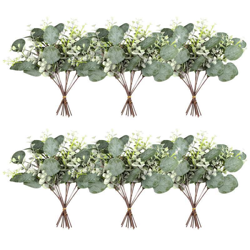lot 1107 image: ZeKonan 40 Pcs Artificial Greenery Eucalyptus Stem Silver Dollar Leaves Baby Eucalyptus Leaves Suitable for Family Wedding Vase Centerpieces Bouquet Flower Arrangement Retail $28.74