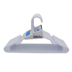 lot 1155 image: 18pk Plastic Hangers White - Room Essentials - Retail $25