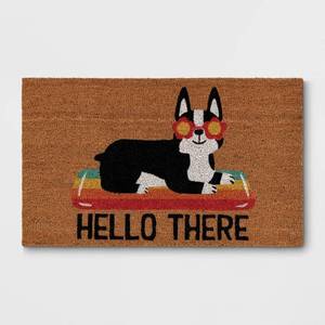 lot 1041 image: 16x26 Hello There Dog Doormat Natural - Sun Squad - Retail $13