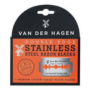 lot 1017 image: Van Der Hagen Basics Double Edge Razor Blades  Stainless Steel  5 Count (Men) - Retail $35