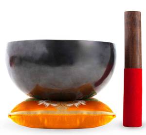 lot 1043 image: Large Tibetan Singing Bowl Set - Master Grade Healing Chakra Sound Bath Meditation Yoga 7 Metal Bronze - Retail $15