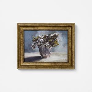 lot 1065 image: 10x8 Flower Vintage Framed Wall Art - Threshold designed with Studio McGee - Retail $12