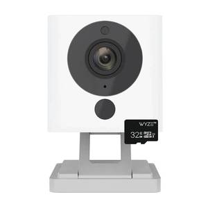 lot 1124 image: Wyze Cam 1080p Indoor Wi-Fi Security Camera, 32GB Card, Alexa and Google Enabled Free 14-Day Cloud Storage Night Vision (White), 1 Count (Pack of 1) - Retail $25