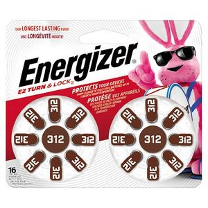 lot 1136 image: Energizer Size 312 Hearing Aid Batteries - Brown 16pk - Retail $21