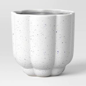 lot 1140 image: Scallop Planter Blue Speckled - Room Essentials - Retail $10
