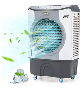 lot 3488 image: COSTWAY Evaporative Air Cooler, 3450 CFM Swamp Cooler with 100°Oscillation, 210W Cooling Fan, 3 Speeds & 3 Modes Cools up to 1800 Sq. ft, AC Unit with 4 Universal Casters for Indoor & Outdoor - Retail $300