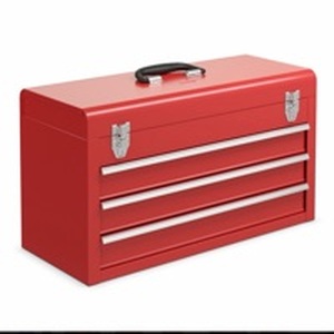 lot 3668 image: Portable Metal Tool Cabinet Box with 3 Drawers - Retail $55