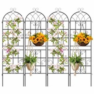 lot 3673 image: 4-Pack Metal Garden Trellis Panels 71 x 20 - Retail $90
