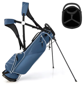 lot 4014 image: Tangkula Golf Stand Bag, Lightweight Organized Golf Bag, Easy Carry Shoulder Bag with 4 Way Dividers and 4 Pockets for Extra Storage - Retail $63