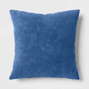 lot 4026 image: Washed Cotton Velvet Square Throw Pillow Blue - Threshold Indoor Use, Removable Cover, Hidden Zipper - Retail $20