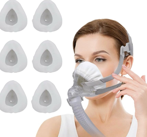 lot 4065 image: 6 Pack F20 Mask Liners Compatible with Small Size CPAP Full Face Mask Comfort Reusable Cushion Mask Covers,Absorbs Facial Oils and Moisture Improve The Comfort (Raw White) (Small) - Retail $16
