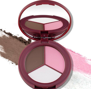 lot 4080 image: Color Nymph 3 Colors Contour Blush Highlighter Palette, 3-in-1 Makeup Palettes for Light Complexion  Nourishing &amp Long-lasting with Shimmer Matte Powder, Travel Size Pallet, Vegan &amp Cruelty-Free - Retail $10