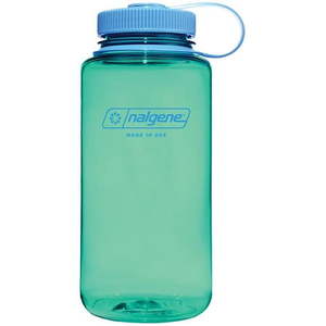 lot 4111 image: 2 PACK - Nalgene BPA Free Wide Mouth 32 oz Pastel Green Sustain Water Bottle - Retail $17