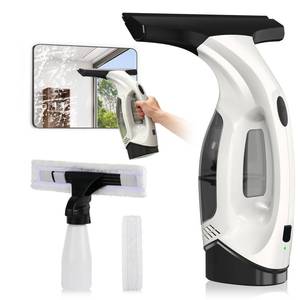 lot 4114 image: ZRHI Window Vacuum Squeegee Cordless, 2000Pa Electric Window Cleaner Tool with 2200mAh & 150ml Water Collection Tank, Cleaning Kit Shower Squeegee for Glass Doors, Tiles, Mirrors, Car (White) - Retail $60