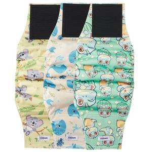 lot 4129 image: Washable Dog Diapers Male Reusable, Premium Belly Bands for Male Dogs, Pack of 3, High Absorbing Extra Large Male Dog Pee Wraps for Doggies in Incontinence or Excitable Urination and Training(XL) - Retail $22