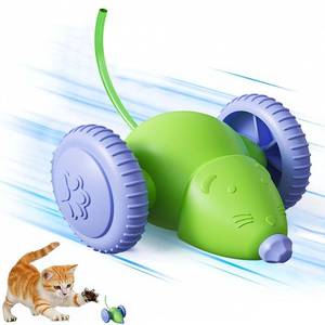 lot 4137 image: emeqzoa Interactive Cat Toys for Indoor Cats, Kitten Toys Like a Mouse, Rechargeable Cat Mouse Toy with Tail & Lights, Cat Toys for Bored Indoor Adult Cats, Automatic Cat Toy for Enrichment Exercise - Retail $10