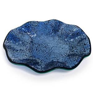 lot 4146 image: TOPZEA Centerpiece Bowl, 11.6 Decorative Mosaic Glass Bowl with Ruffle Edge, Luxury Home Decor for Living Room, Dining Table, Coffee Table, Entryway, Wedding Party Decoration, Housewarming, Blue&nbsp