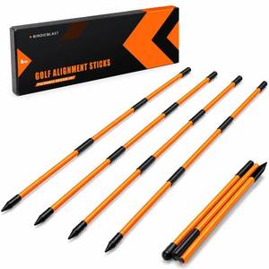 lot 4157 image: BIRDIEBLAST Professional 2 or 3 or 4 Pack Collapsible Golf Alignment Sticks, Premium 40 Alignment Golf Stick Ideal for Aiming, Putting and Swing Practice - Retail $10