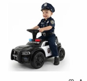 lot 1324 image: Costzon Police Car Toddler Ride-On Sliding Toy - Retail $48